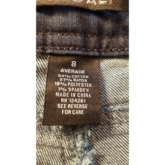 Roz and Ali Women's Flap Pocket Jeans Size 8 Average Dark Wash Whiskering - Picture 8 of 10